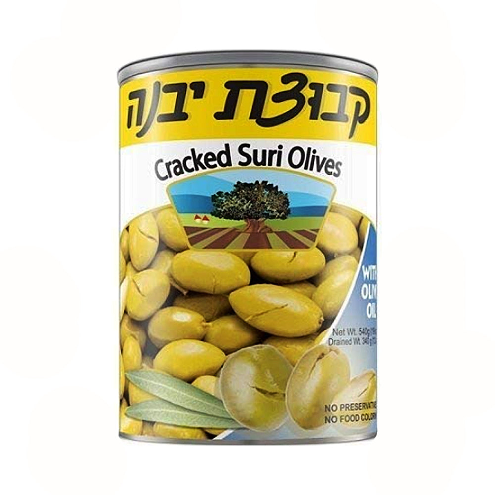 Kvutzat Yavne Cracked Suri Olives 19 oz