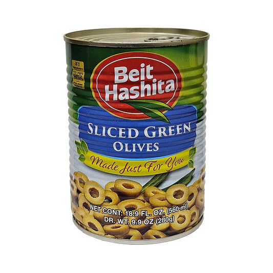 Beit Hashita Sliced Green Olives 18 oz