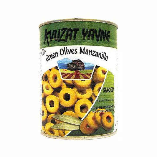 Kvutzat Yavne Green Sliced Manzanillo Olives 19 oz