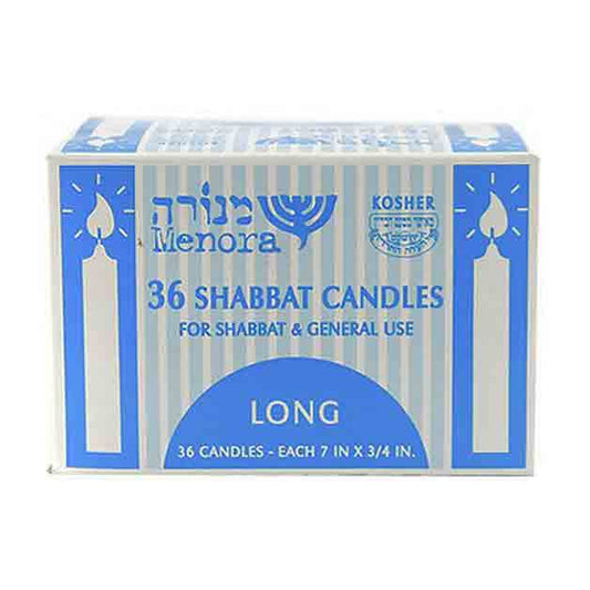 Menora - 36 Long Shabbat Candles