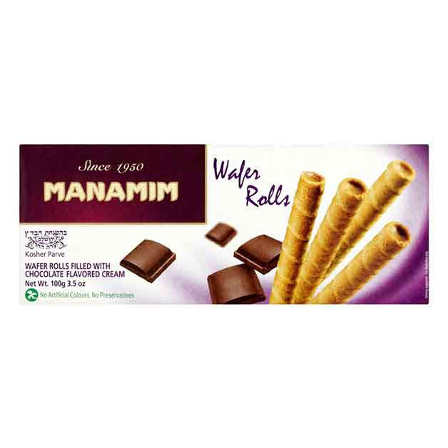 Manamim Wafer Rolls Chocolate 100G