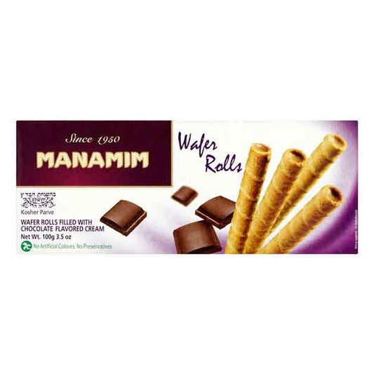 Manamim Wafer Rolls Chocolate 100G